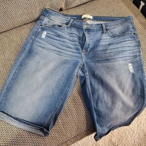 Cookie Johnson Honor Roll Up Bermuda Jean Shorts Size 36